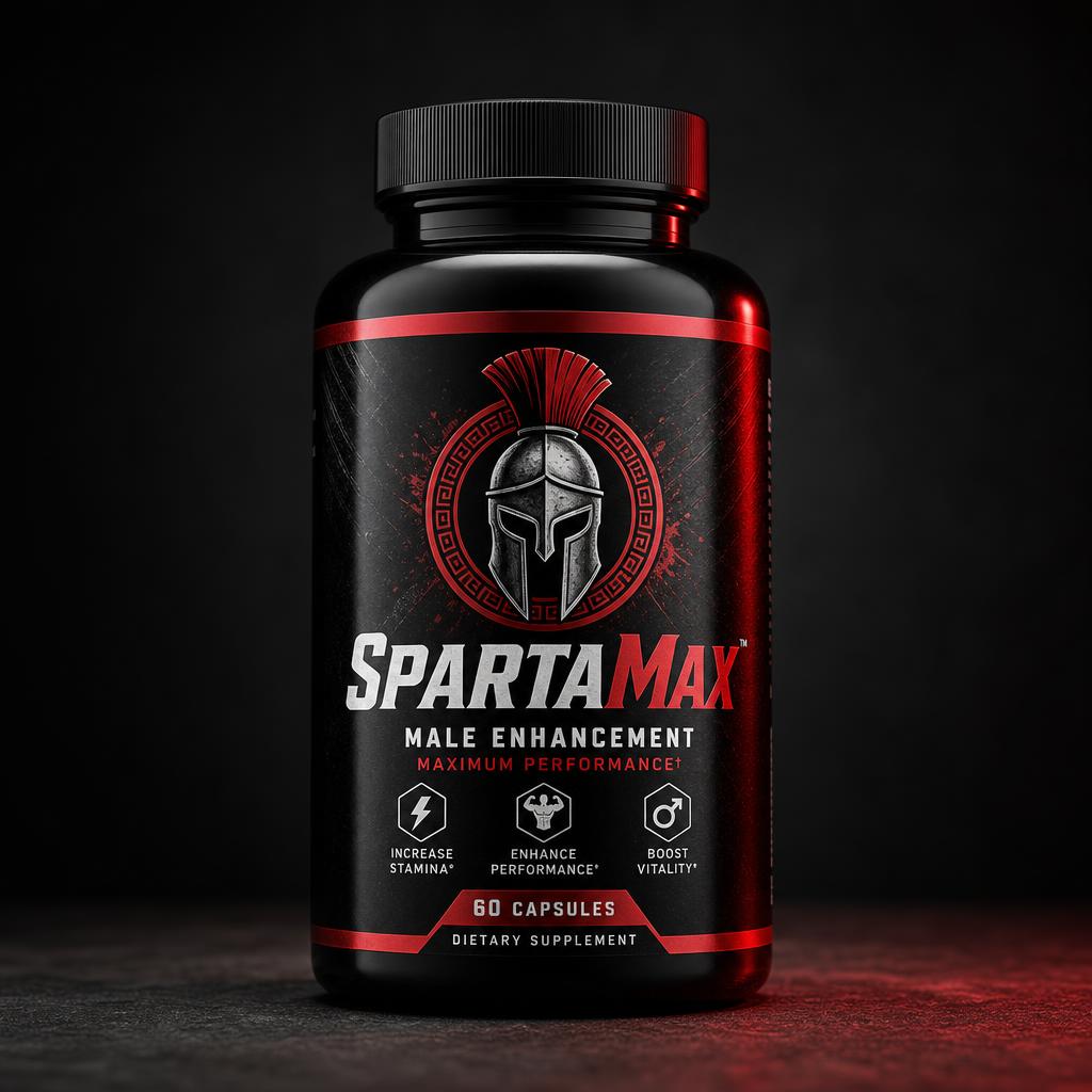 SpartaMax Male Enhancement supplement bottle with 60 capsules